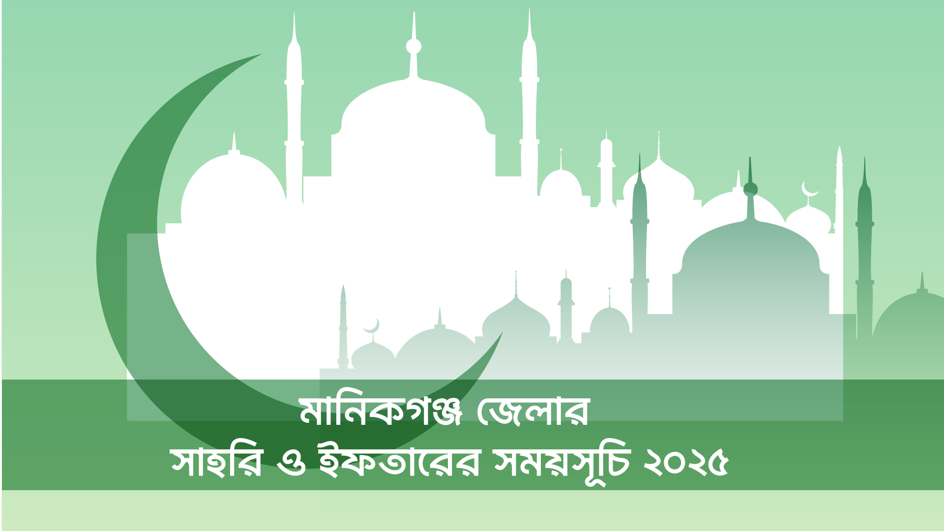 মানিকগঞ্জ জেলার সাহরি ও ইফতারের সময়সূচি ২০২৫